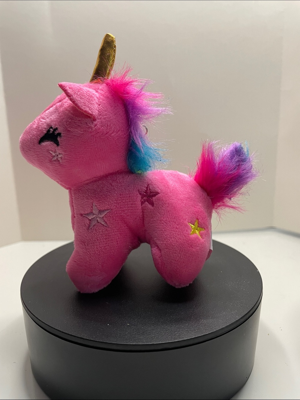Pink Unicorn Plush Toy with Rainbow Mane - Kids Toys